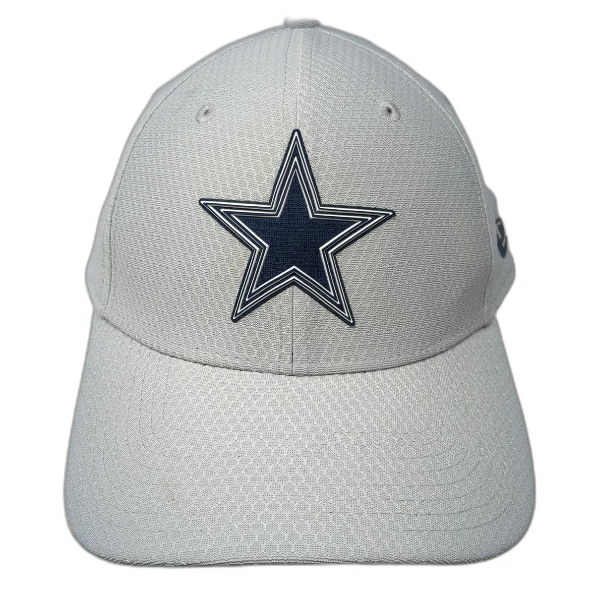 Dallas Cowboys NFL New Era Gray Cap L Stretch Fit 39THIRTY Mesh Shield Star Hat