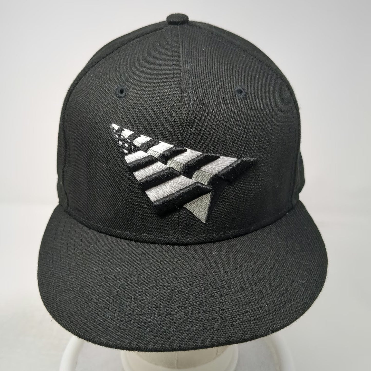New Era Snapback Hat Black One Size Paper Plane 9FIFTY Flat Brim Stars Stripes