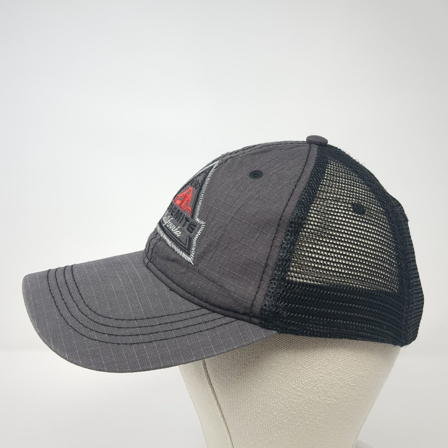 1890 Yosemite California Snapback Trucker Hat Gray One Size Adjustable Mesh Back