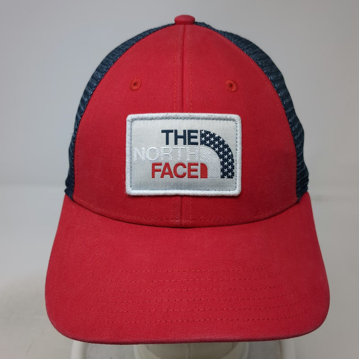 The North Face Trucker Hat Red Blue One Size American Flag Patch Snapback