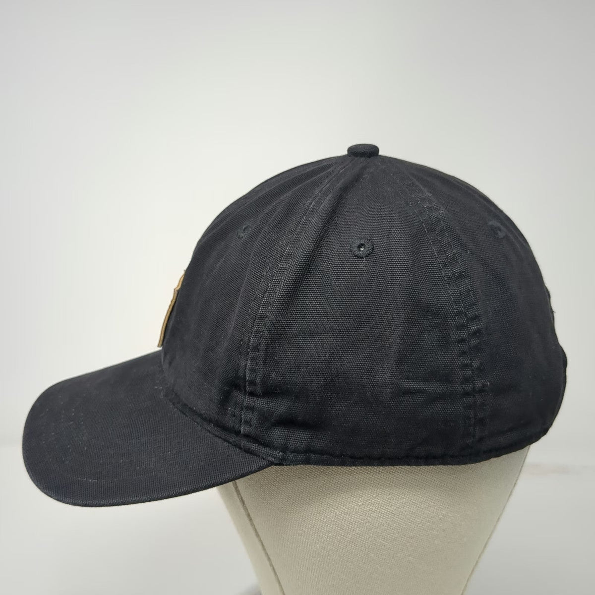 Carhartt Baseball Cap Black One Size Strapback Adjustable Cotton Canvas Logo Hat