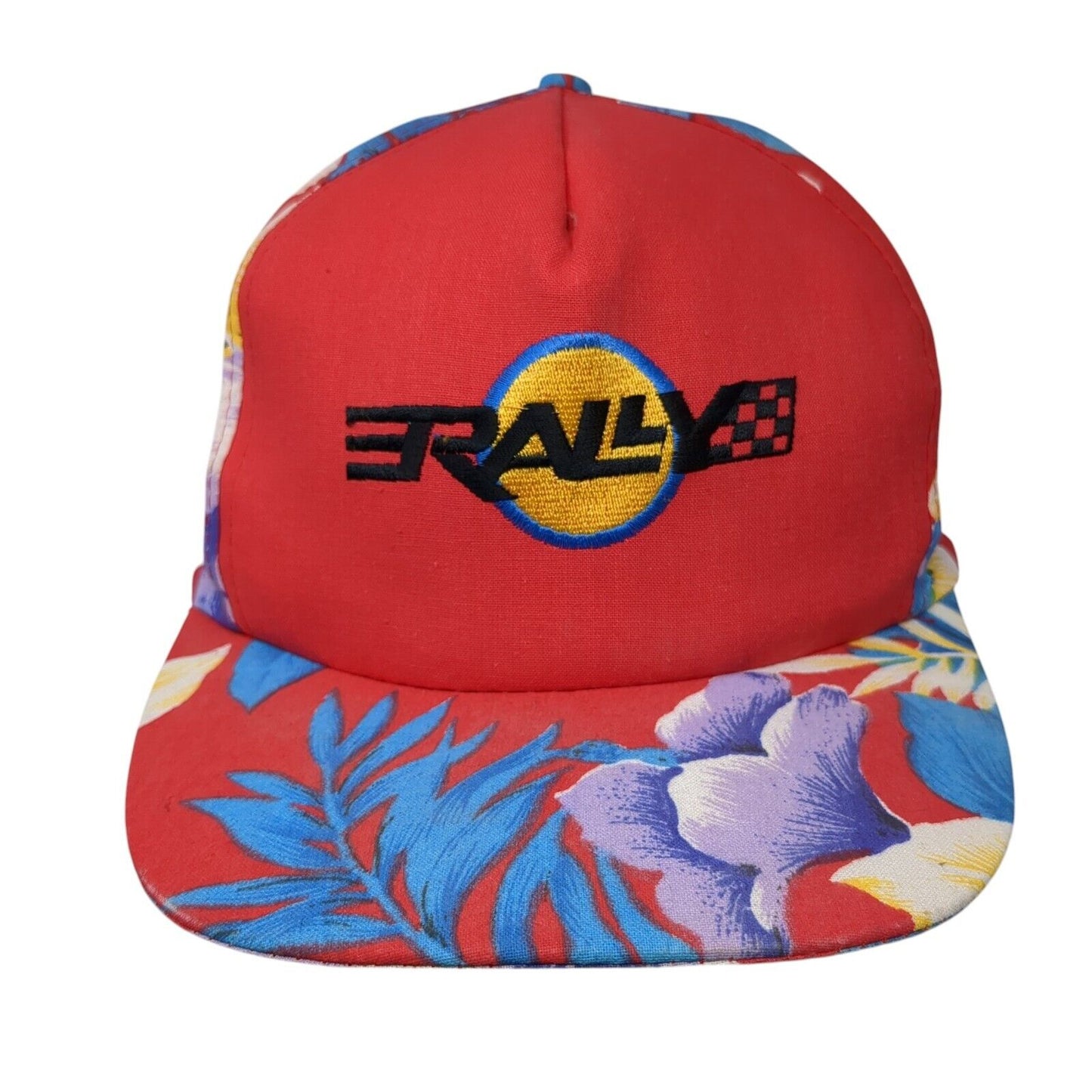 Rally Snapback Hat Multi One Size Adjustable Embroidered Floral Print Cotton