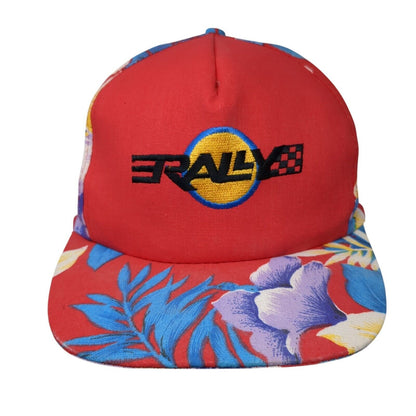 Rally Snapback Hat Multi One Size Adjustable Embroidered Floral Print Cotton