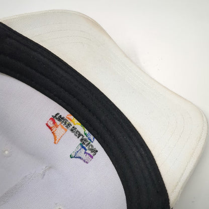 True Religion Trucker Hat White One Size Rainbow Logo Mesh Back Snapback Hat