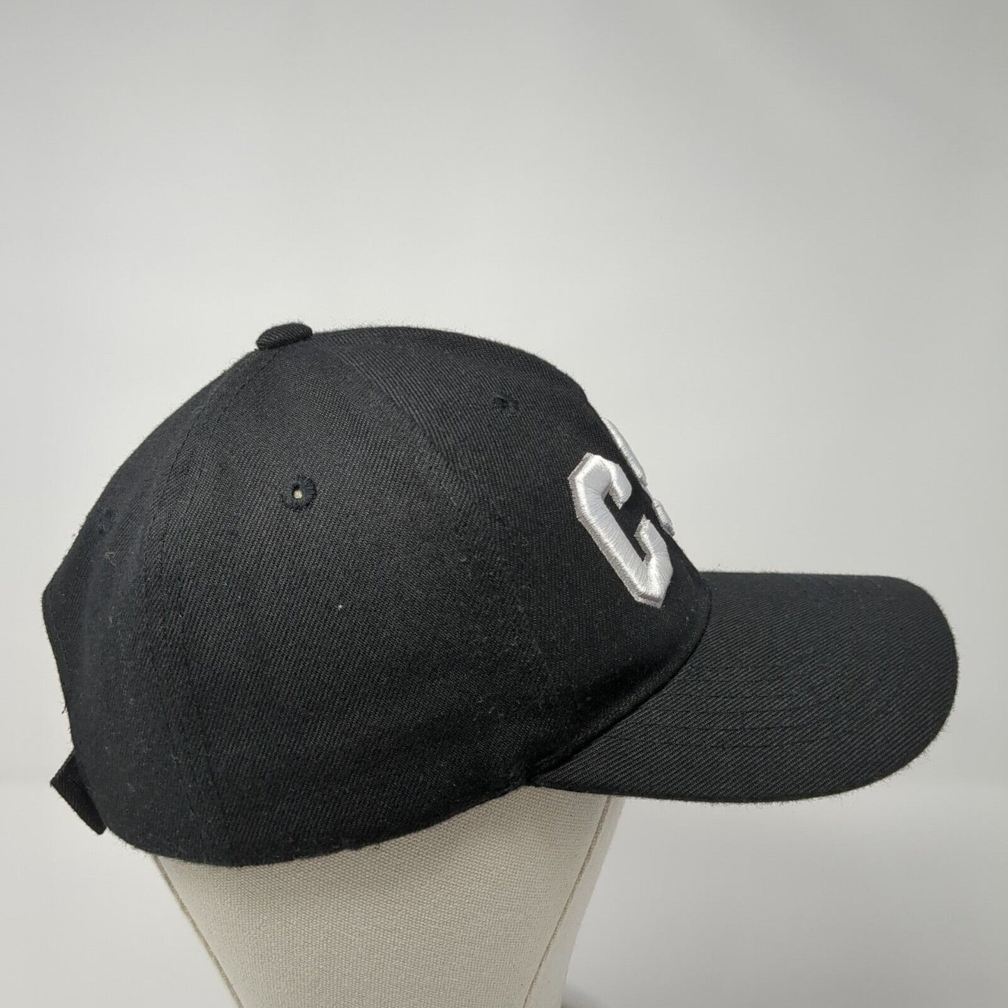 CSI Strapback Hat Black One Size Adjustable Embroidered 6 Panel Polyester