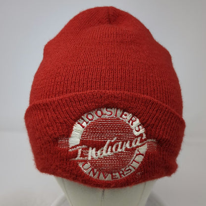 Indiana University Hoosiers NCAA Global Red Beanie One Size Embroidered Hat OS
