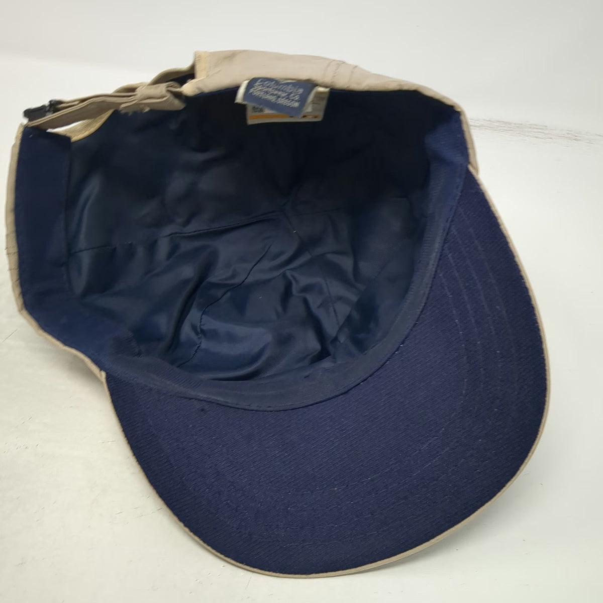 Columbia Baseball Cap Beige XL Strapback Performance USA Fishing Hat Viintage