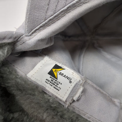 Terra Fitted Hat Gray OSFA Neck Flap Embroidered Faux Fur K-Brand
