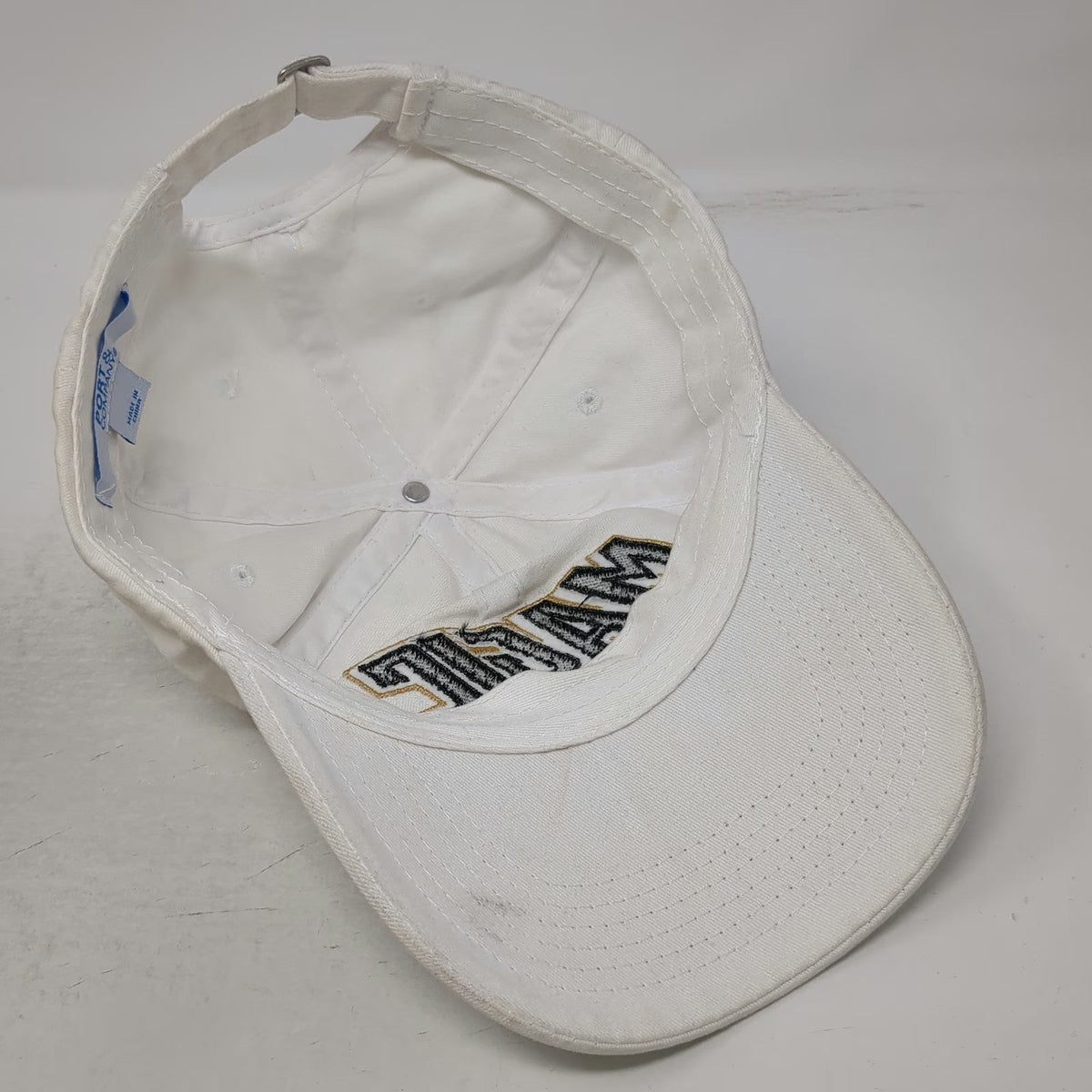 Port & Company Magic Logo Baseball Cap White One Size Slideback Cotton Hat