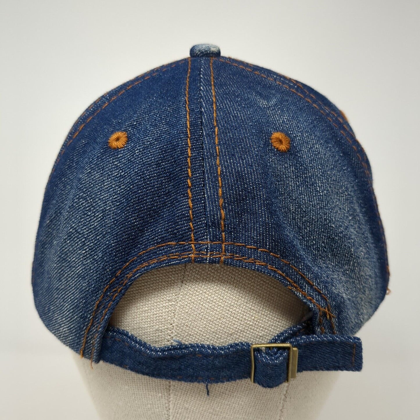 KISS Slideback Hat Blue One Size Adjustable Denim Bling Sequin Rhinestone