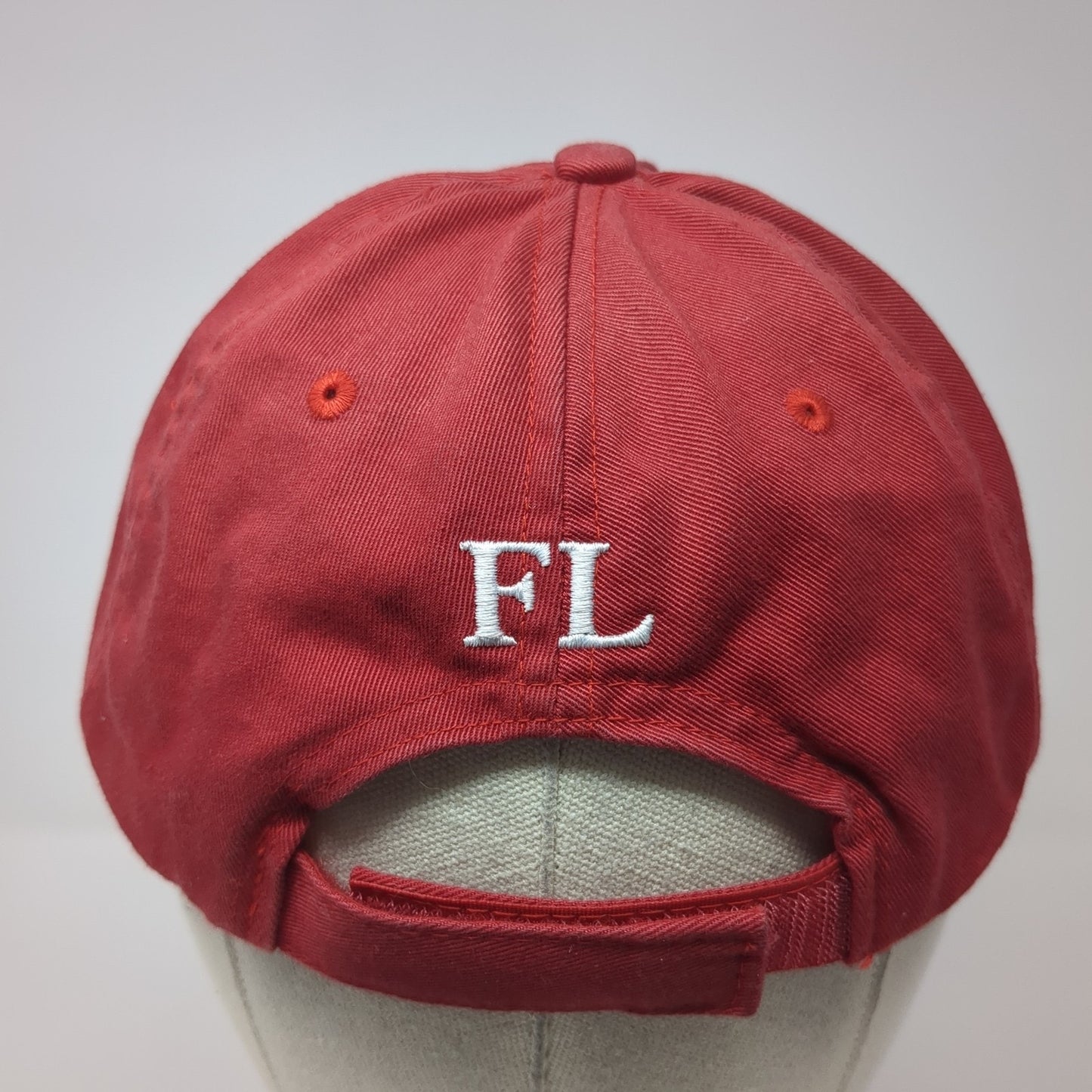 Florida SI Strapback Hat Red One Size Adjustable Embroidered 6 Panel