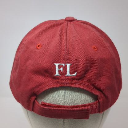 Florida SI Strapback Hat Red One Size Adjustable Embroidered 6 Panel