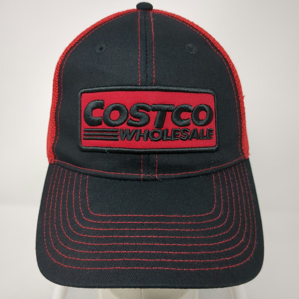 Bamko Costco Wholesale Trucker Hat Black Red One Size Mesh Snapback Patch Logo