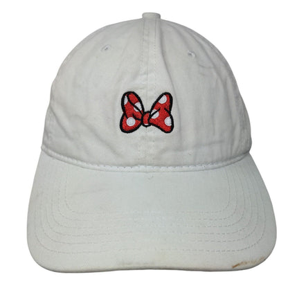 Minnie Mouse Slideback Hat White One Size Adjustable Embroidered Disney