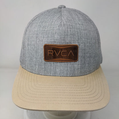 RVCA Snapback Hat Multi Mid Fit Leather Patch Colorblock Vent Holes