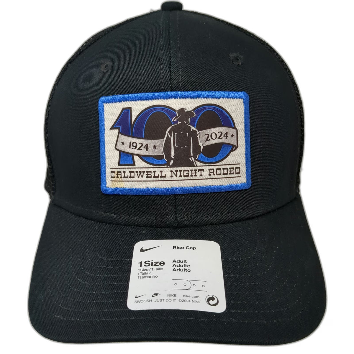 Nike Caldwell Night Rodeo 100th Anniversary Trucker Hat Black OSFM Snapback Mesh