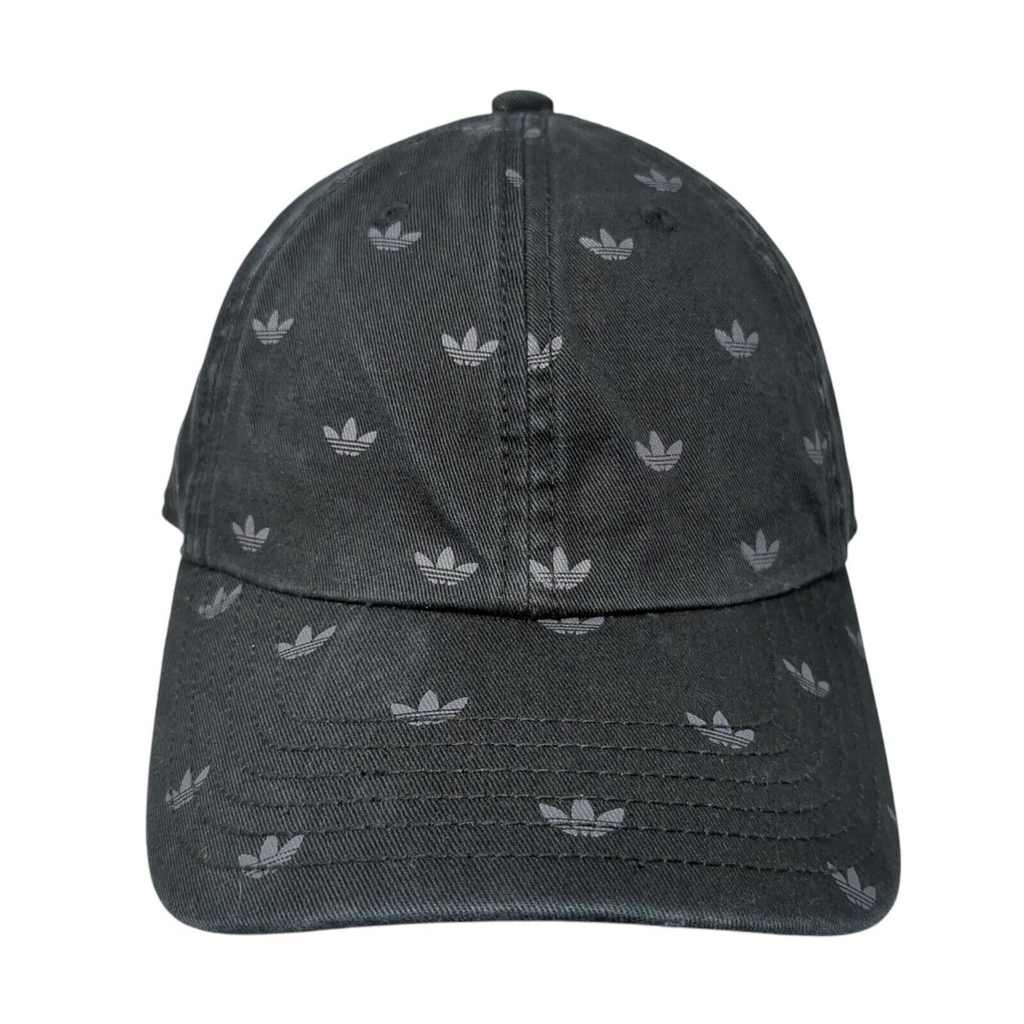 Adidas Trefoil Slideback Hat Black One Size Adjustable All Over Print