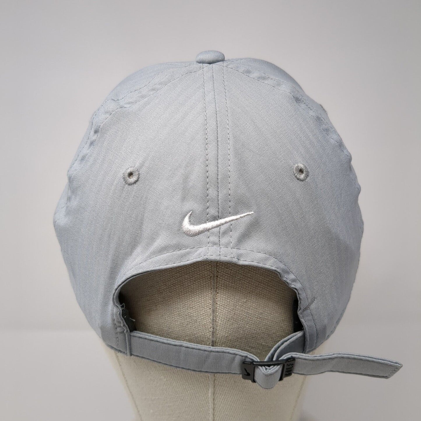 Nike Swoosh Slideback Hat Gray One Size Striped Adjustable Legacy91