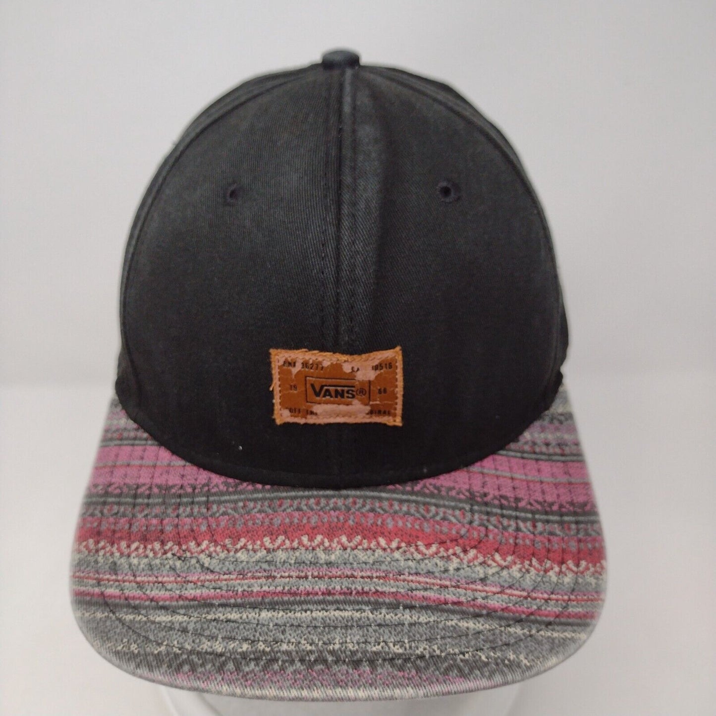 Vans Leather Patch Snapback Hat Multi OSFA Adjustable Colorblock