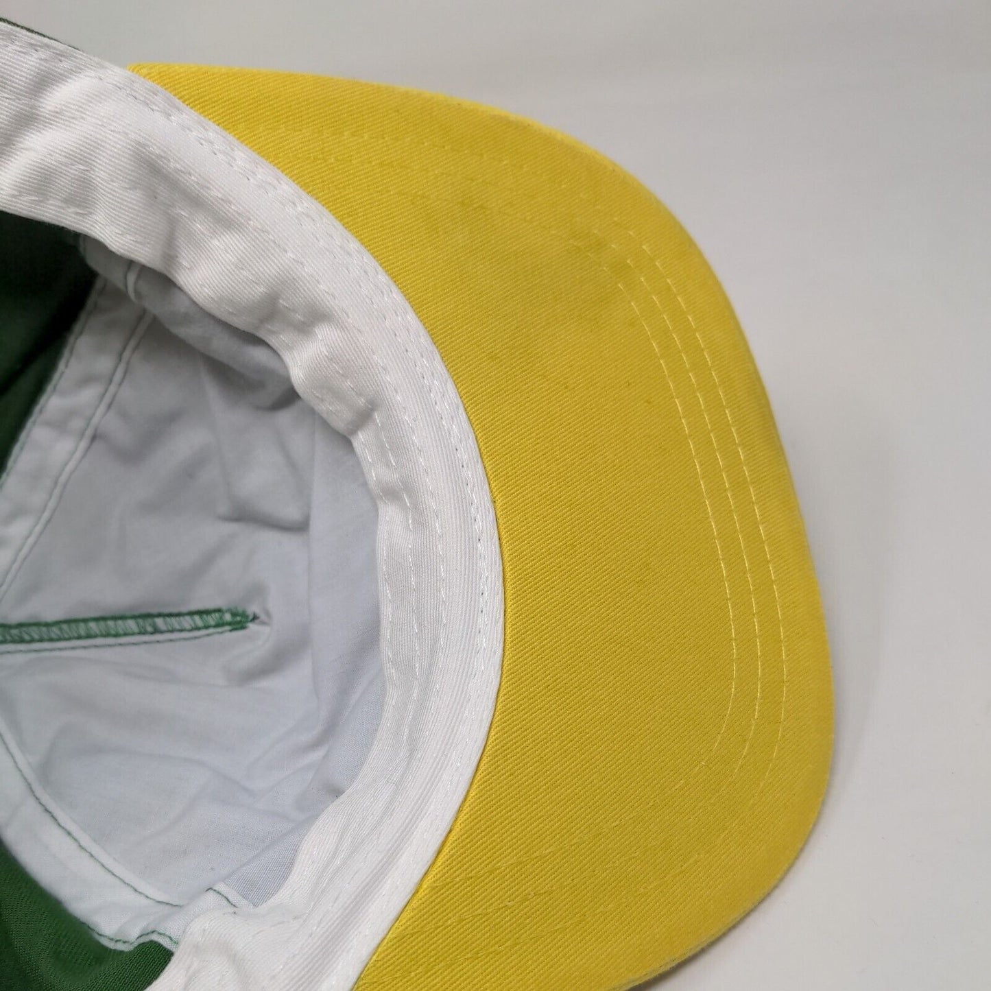 John Deere Logo Snapback Hat Green One Size Colorblock Adjustable