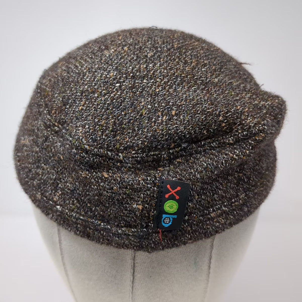 ExOfficio Army Cap Hat Brown Brown Tweed Made in USA Houndstooth Band Vintage