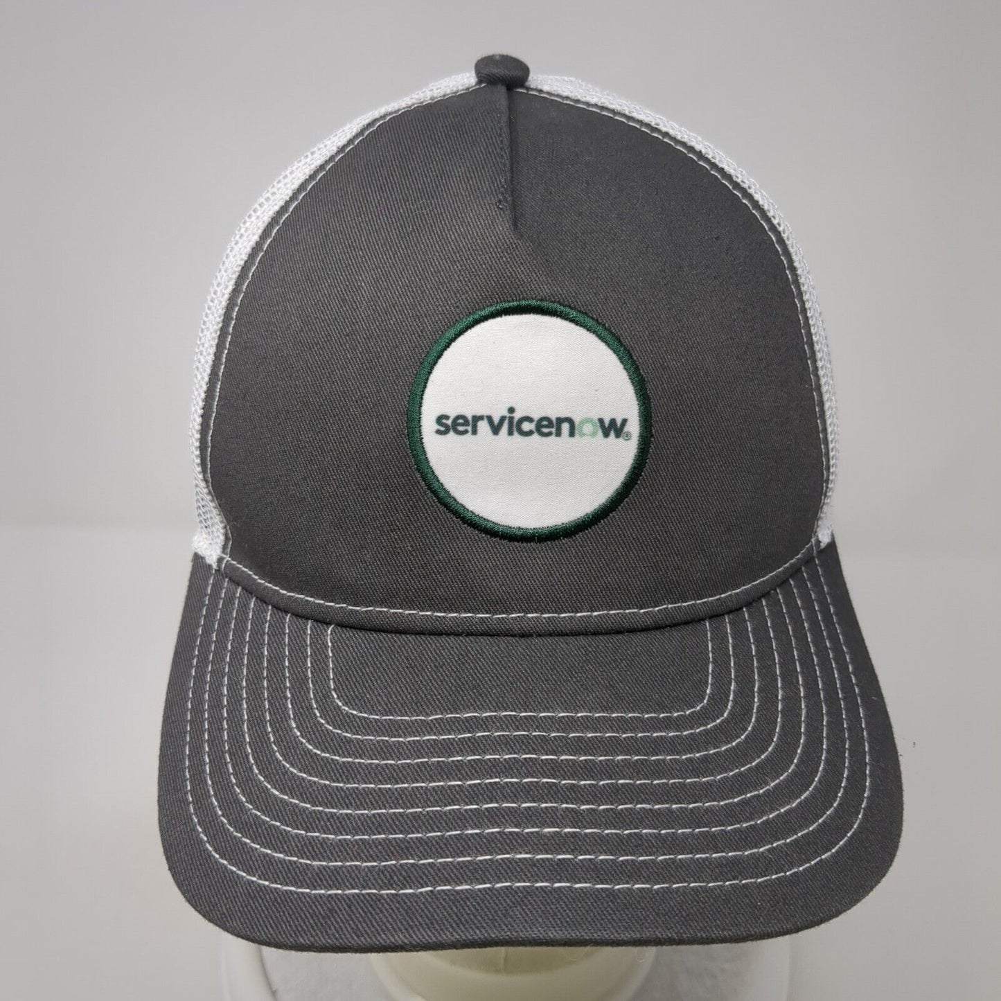 Service Now Snapback Trucker Hat Gray One Size Adjustable Embroidered Mesh Back