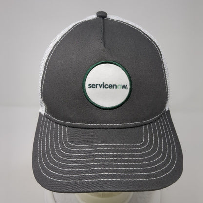 Service Now Snapback Trucker Hat Gray One Size Adjustable Embroidered Mesh Back