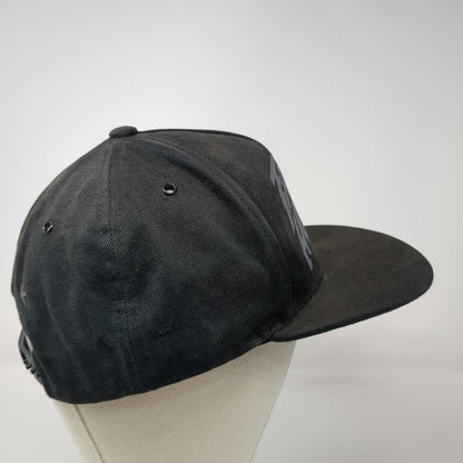 Fasthouse Snapback Hat Black One Size Skull Checkered Flag Cotton Graphic