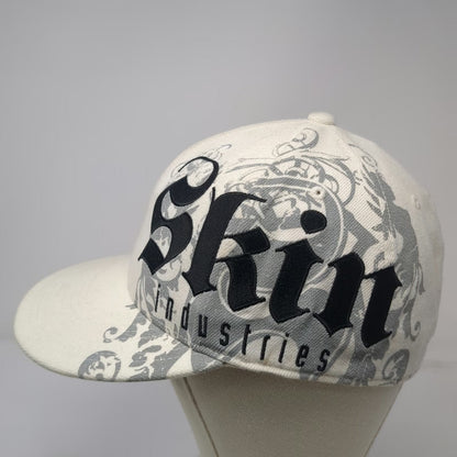 Skin Industries Baseball Cap White 7 1/4 Fitted Pinup Girl Filigree Graphic Hat