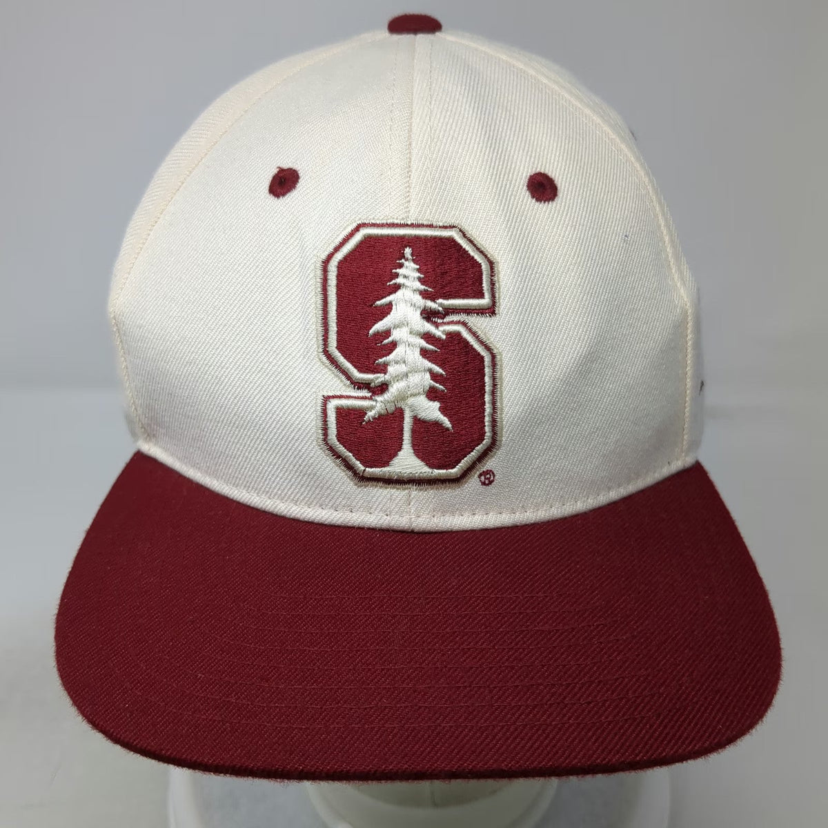 Stanford Cardinal NCAA Zephyr Snapback Hat White Red One Size Wool Blend Script