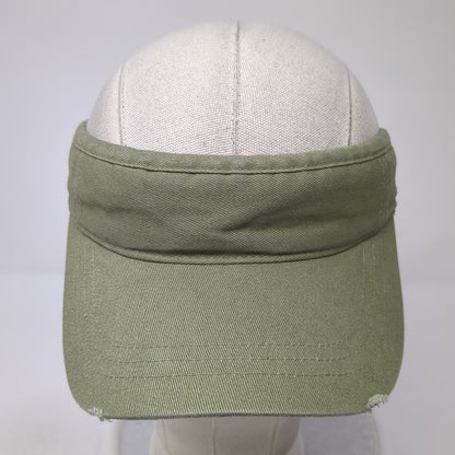 Unbranded Strapback Visor Hat Solid Green One Size Outdoor Adjustable Blank