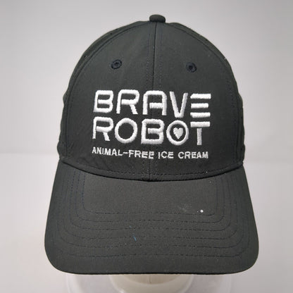 Brave Robot Strapback Hat Black One Size Adjustable Embroidered Laser Cut