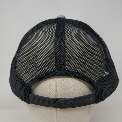 Channel Leather Patch Snapback Mesh Back Trucker Hat Gray OSFM 6 Panel