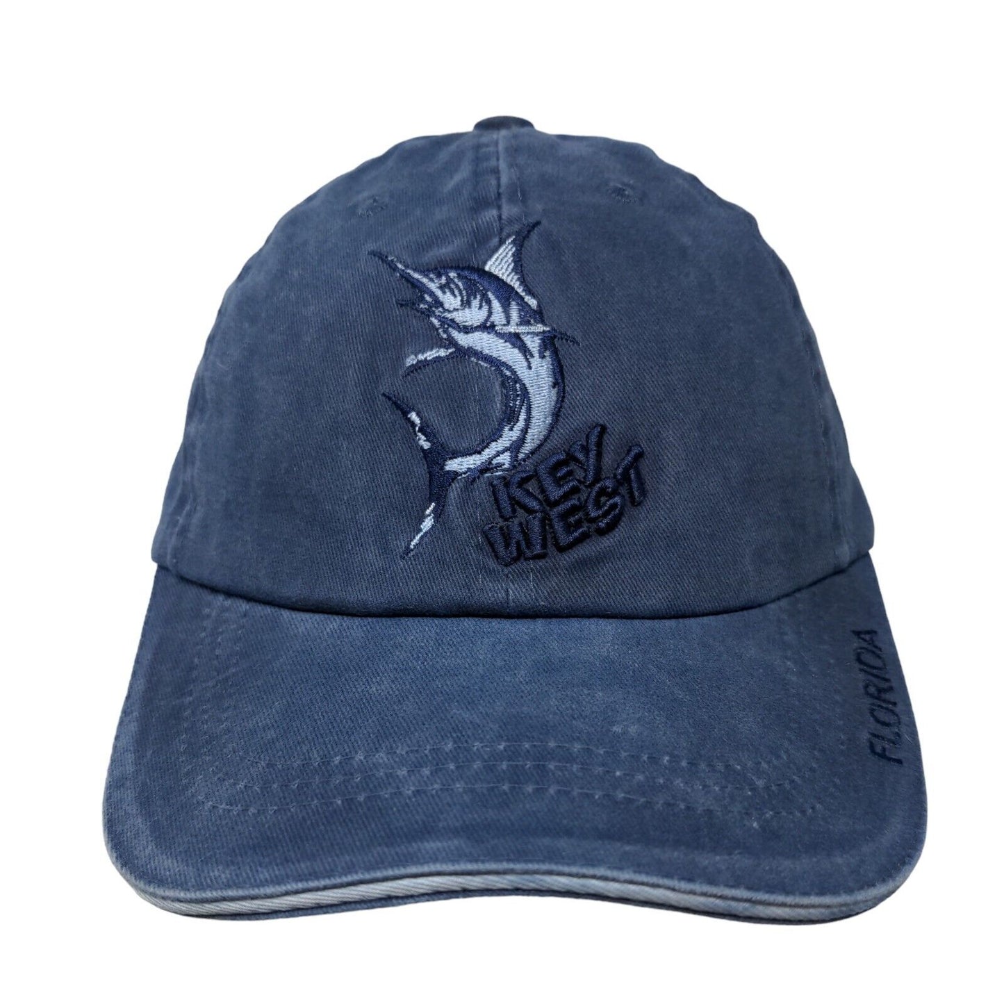 Key West Florida Slideback Hat Blue One Size Embroidered Adjustable