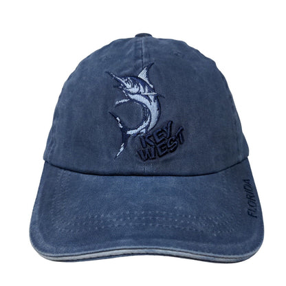 Key West Florida Slideback Hat Blue One Size Embroidered Adjustable