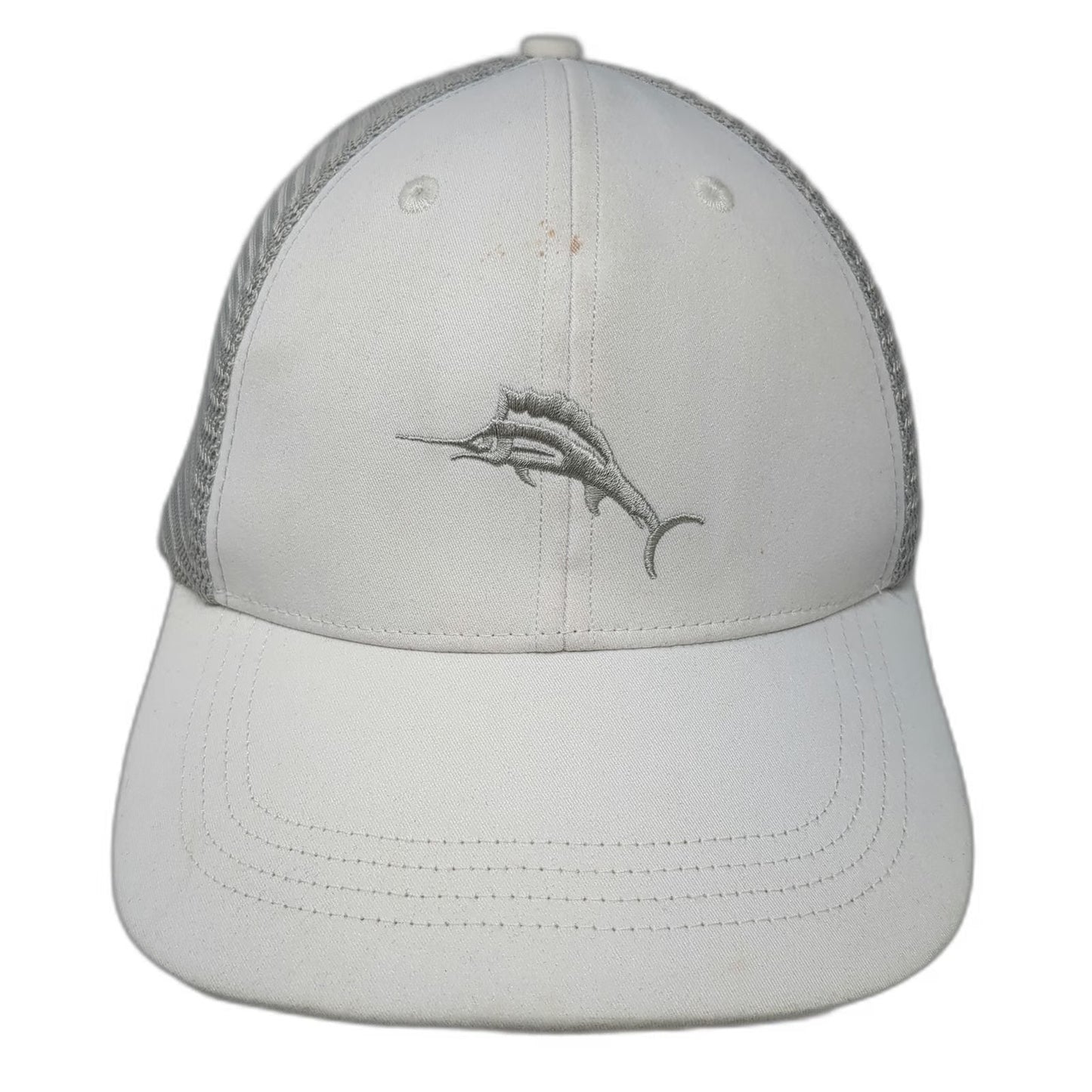 Tommy Bahama Trucker Hat White One Size Marlin Margarita Recipe Gray Mesh
