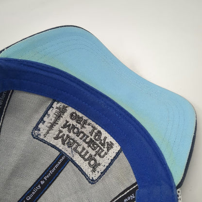 Marmot Trucker Hat Blue One Size Mesh Back Mountain Patch Snapback Curved Brim