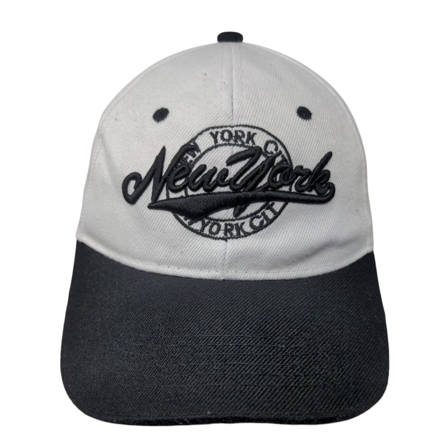 New York City Strapback Hat White One Size Adjustable Embroidered 6 Panel