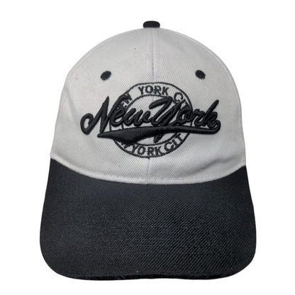 New York City Strapback Hat White One Size Adjustable Embroidered 6 Panel