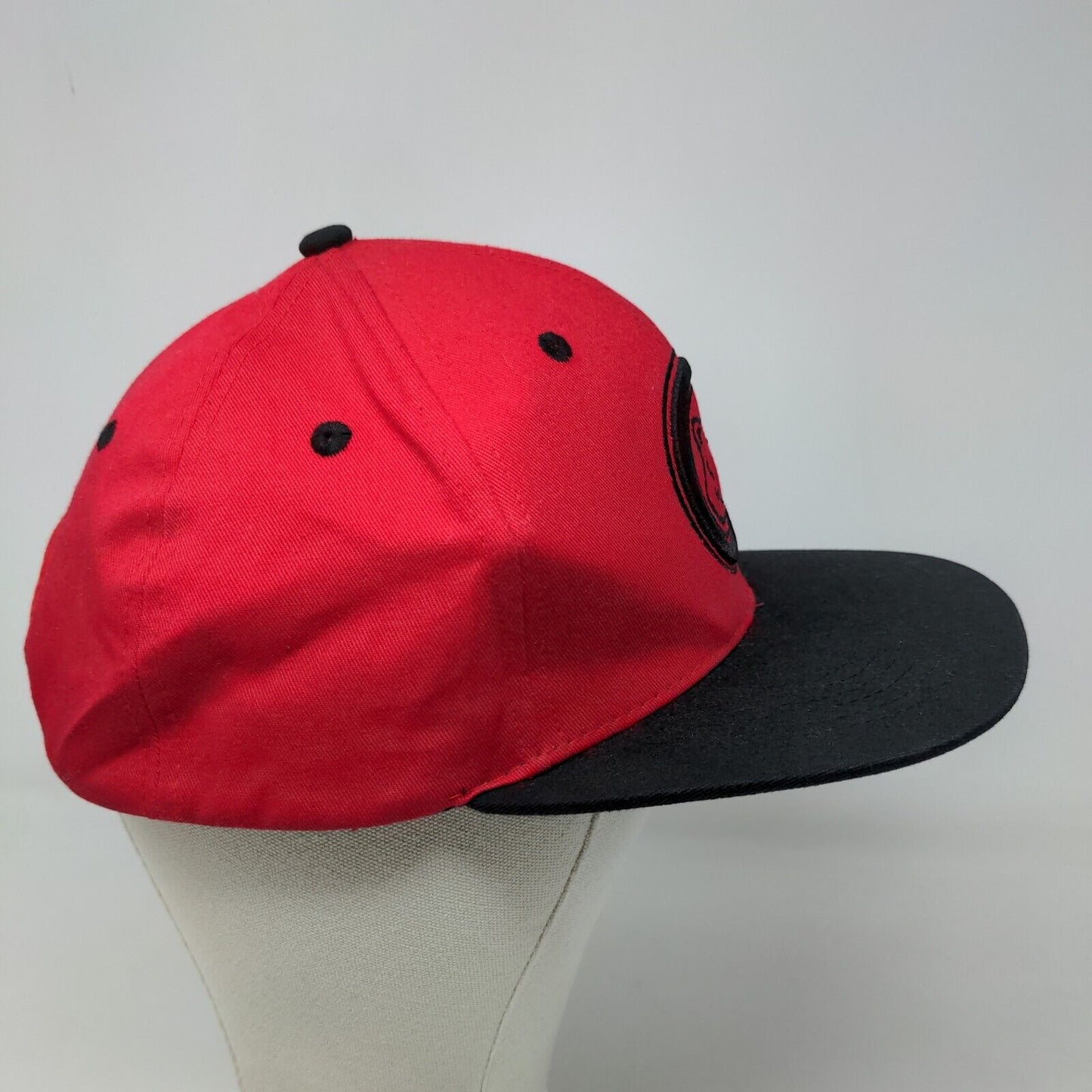 Unbranded Men's Snapback Hat Red Black Embroidered Logo Adjustable California