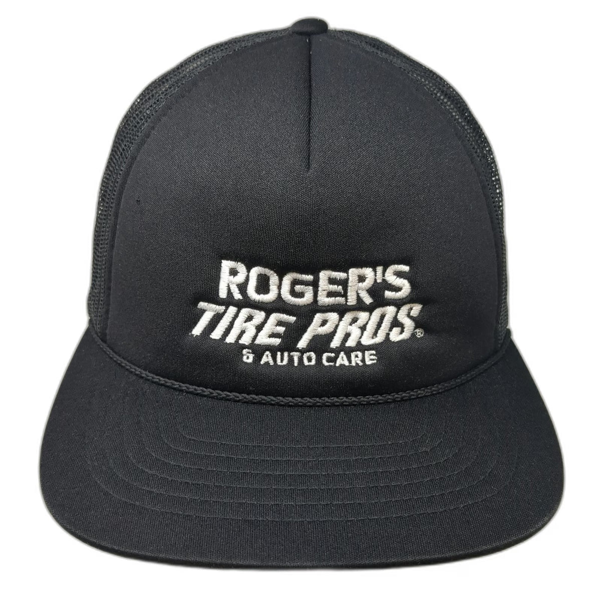 Richardson Trucker Hat Black One Size Rogers Tire Pros Auto Care Mesh Snapback