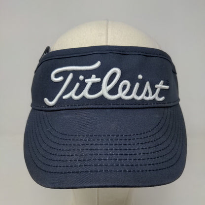 Titleist Men's Strapback Visor Hat Blue Adjustable Embroidered Logo 100% Cotton