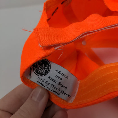 C-A-L Ranch Stores Strapback Hat Orange One Size Embroidered Fusion