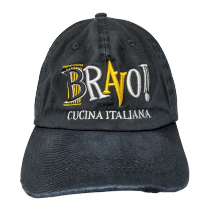 Bravo Cucina Italiana Slideback Hat Black One Size Embroidered 6 Panel