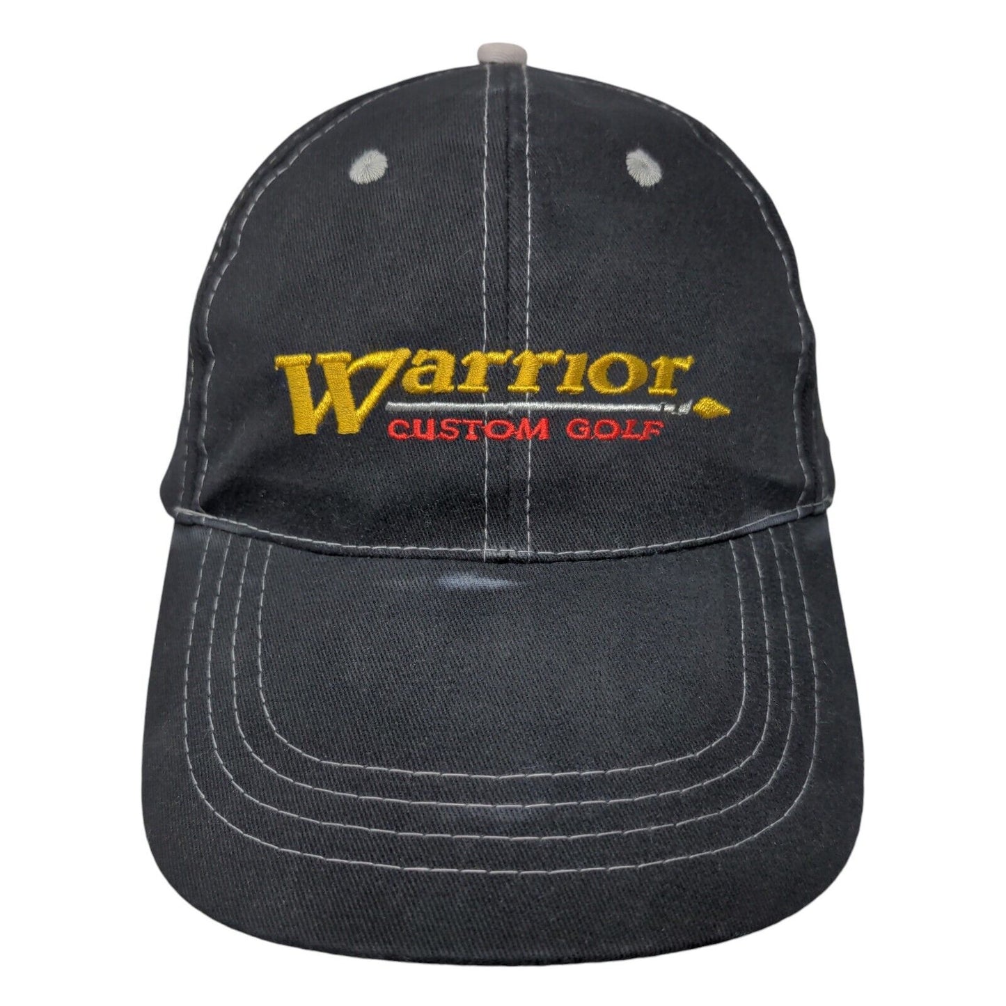 Warrior Custom Golf Strapback Hat Black One Size Adjustable Embroidered