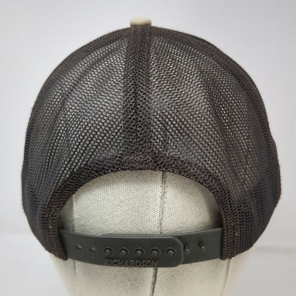 Richardson Trucker Hat Beige One Size High Mark Distillery Mountain Patch Mesh