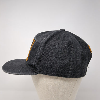 California Republic Bear Snapback Hat Gray One Size Embroidered Denim