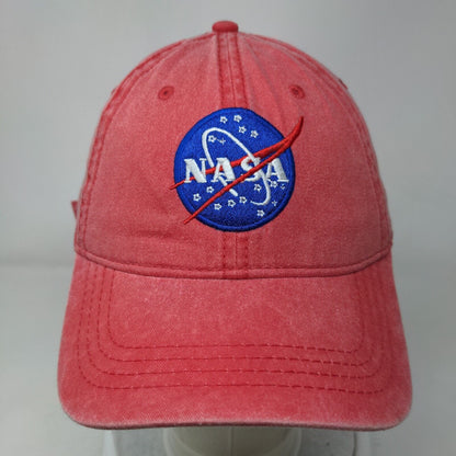 NASA Slideback Hat Red OSFM Adjustable Embroidered 6 Panel Otto Cotton