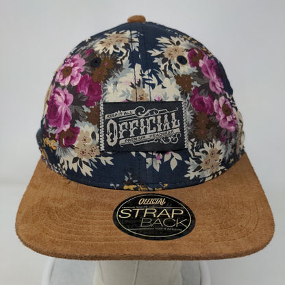 Keep It Official Strapback Hat Multicolor One Size Floral Leather Strap