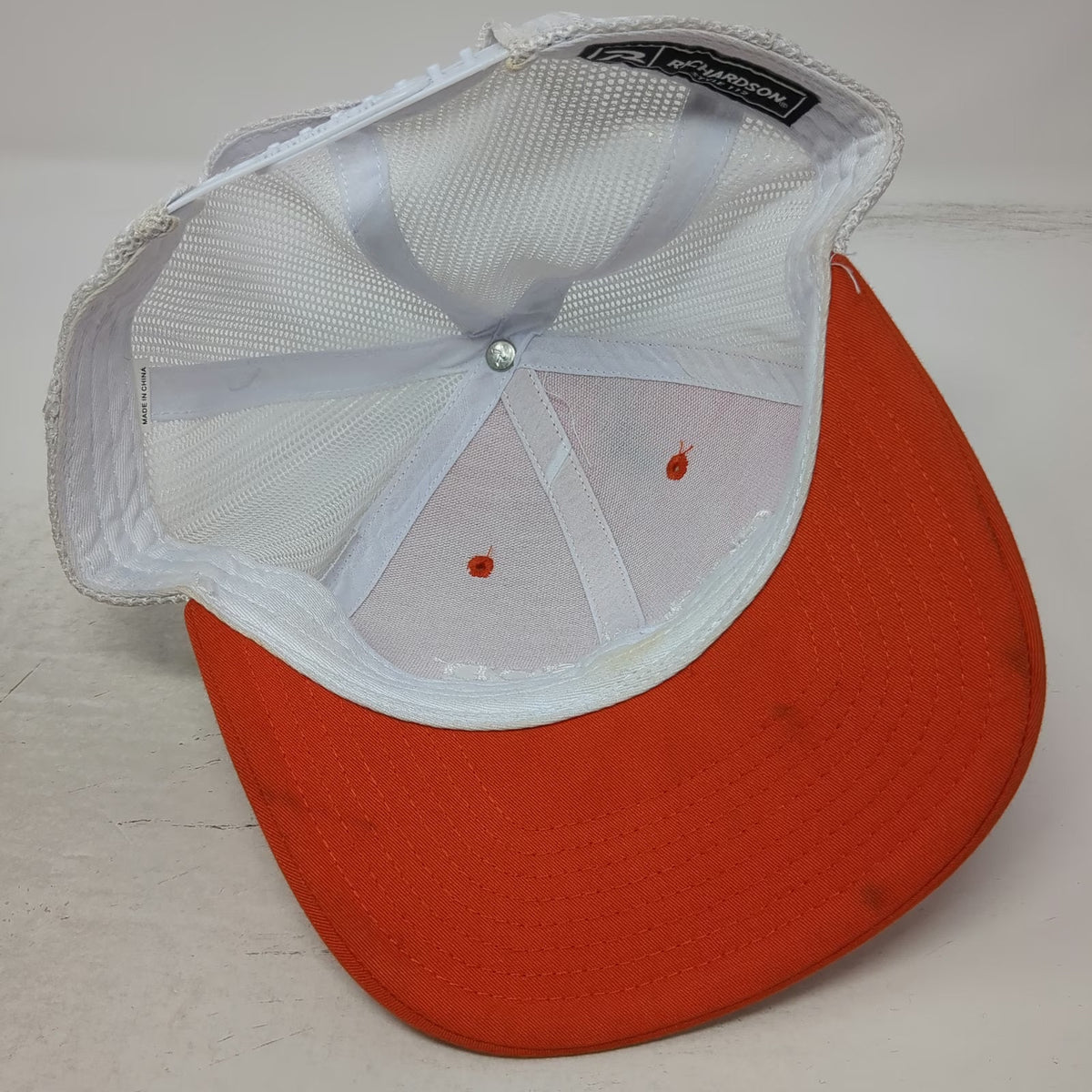 Richardson Trucker Hat Orange White One Size Goodwood Barbecue Company Mesh